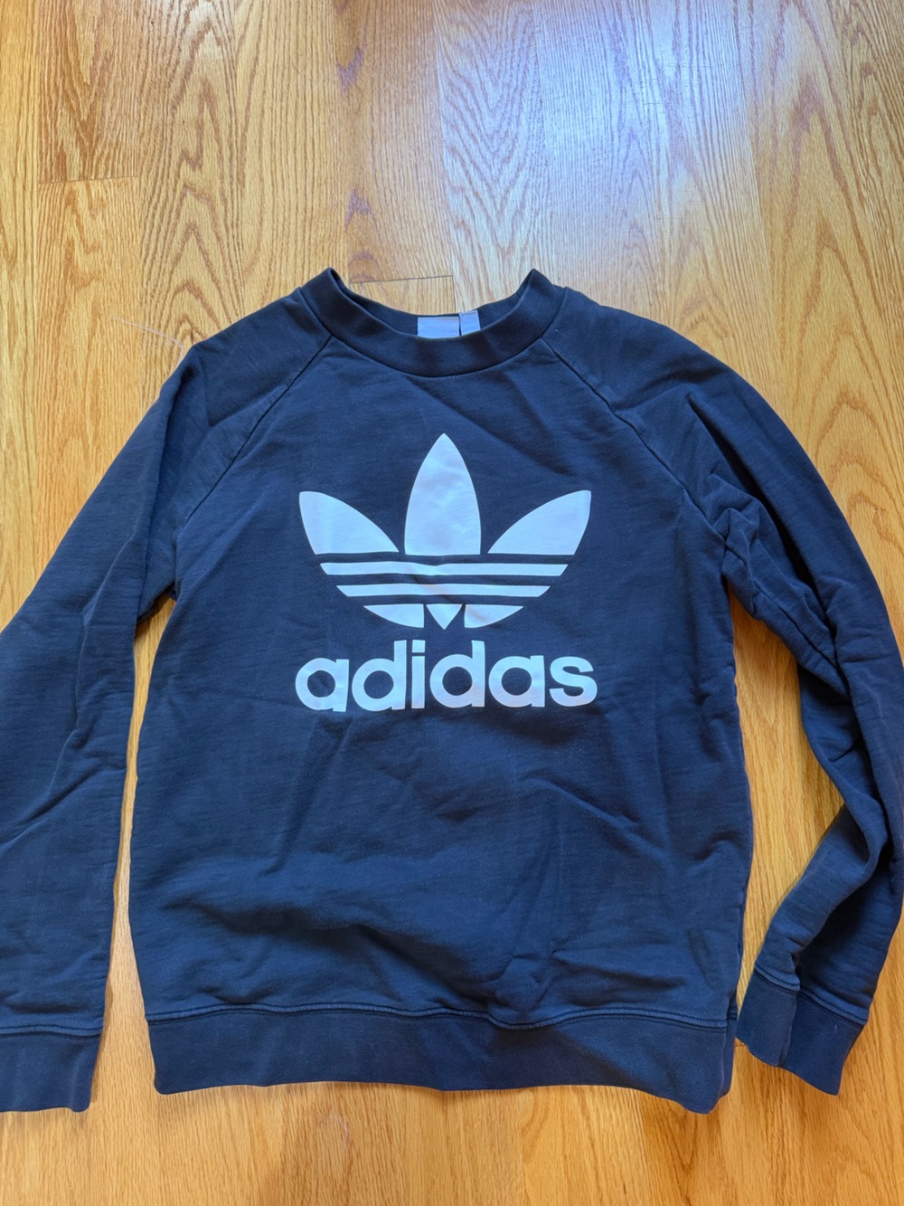 adidas black Crewneck Sweatshirt with Large Trefoil Logo